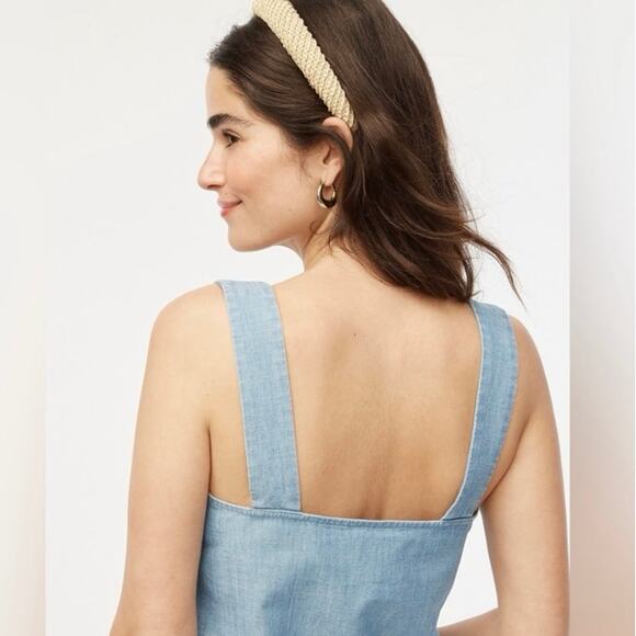 NWT J.Crew Chambray Squareneck Tank Top Size 2X - Picture 3 of 9